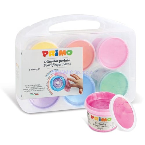 Farby do malowania palcami perłowe 6x100g w plastikowej walizce