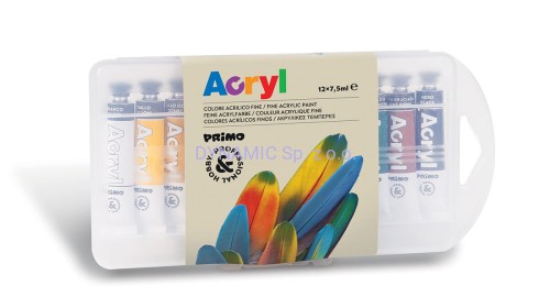 Farby Akrylowe w tubkach 12x7,5ml w plastikowym opakowaniu